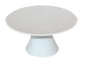 Plate on foot 16x8 white