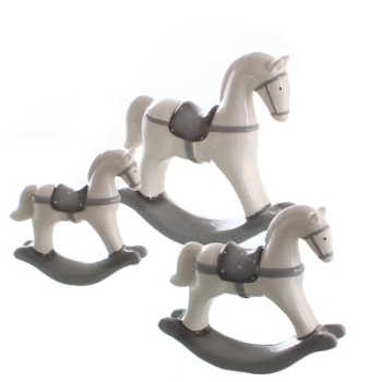 Schaukelpferd, grau/WEIß, 17 c