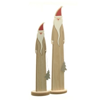 Santa auf Stand, natur/rot, 62