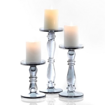 Candle stand, smoke gray, 13x3
