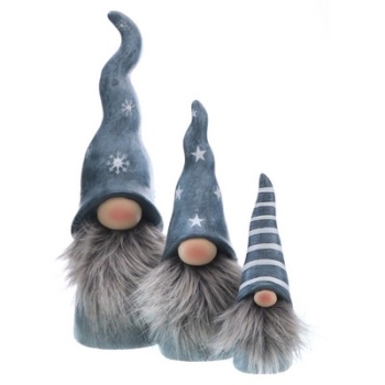 Wichtel mit Bart, blau-grau, 2