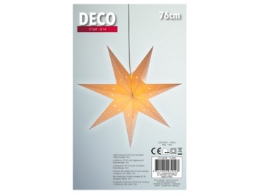 Sterne Papier weiss 76cm E14 2