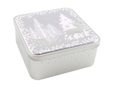 Dose 15,6x15,6x7cm silber 3D