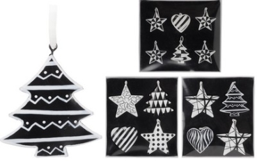 HÄNGEDEKO SCHWARZ/WEIß4 SORT