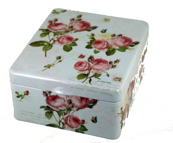 Teedose mit 4 FÃÂ¤chern Rose
