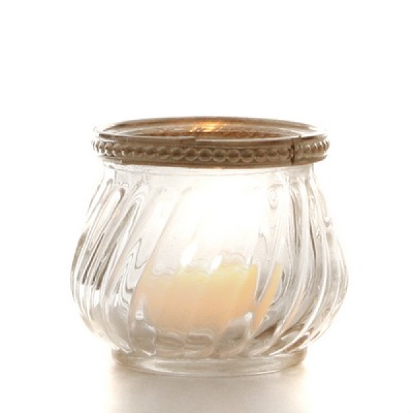 Tealight glass, with edge, 7.5x6