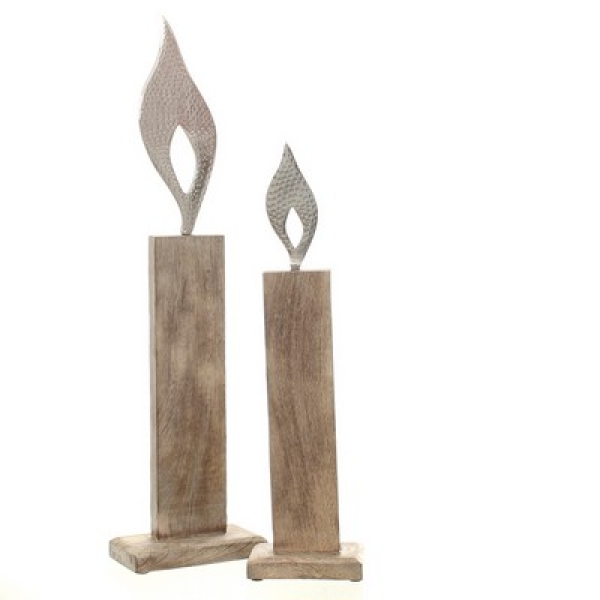 Flamme auf Stand, vernickelt,