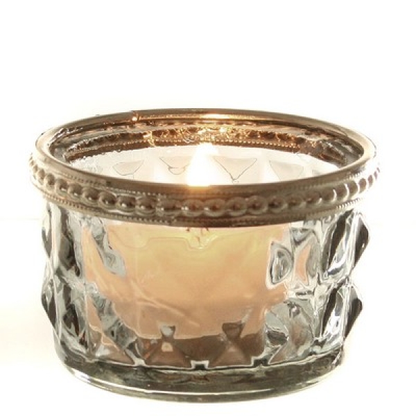 Teelichtglas, rauchgrau, 7cm D