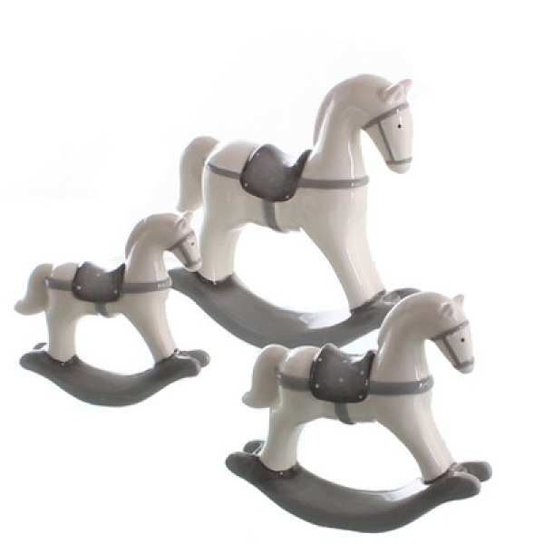 Schaukelpferd, grau/WEIß, 14 c