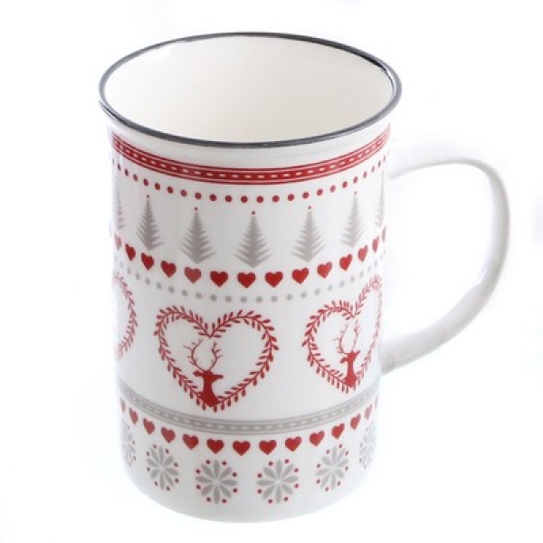 Becher, Winterdekor, 8 x 11,5