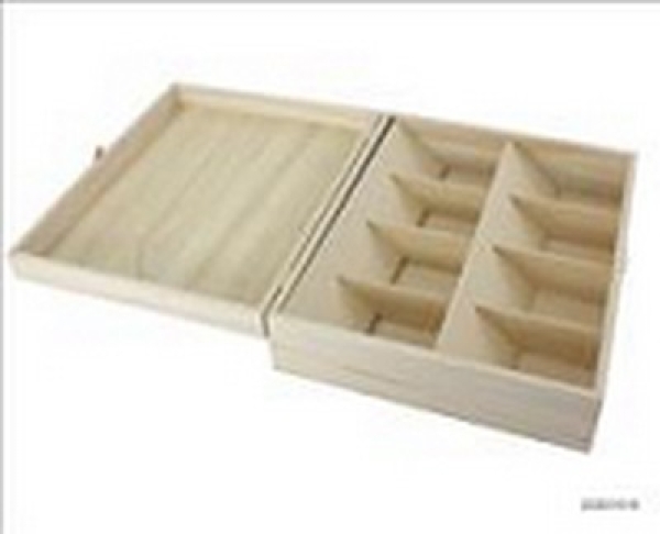 Teedose holz, 8 Kammer