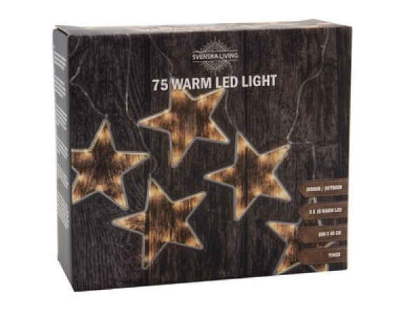 Curtain 75LED stars X5 200x45