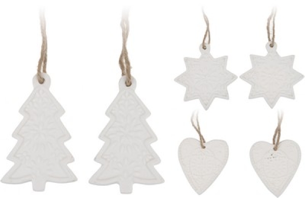 HÄNGEDEKO SET 3 SORT.PORZELLAN