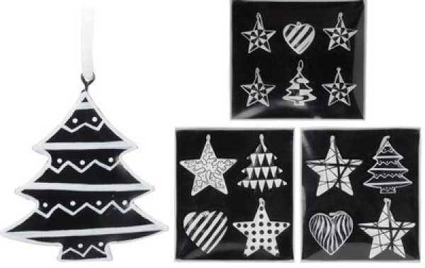 HÄNGEDEKO SCHWARZ/WEIß4 SORT