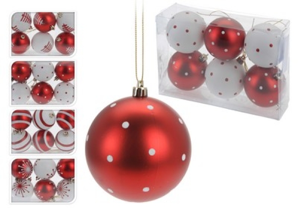 WEIHNACHTKUGEL 6ER SET 4 SORT.