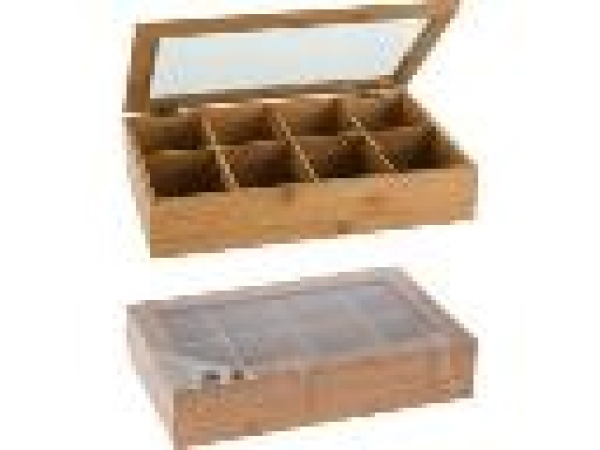 TEEKISTE 8 FÄCHER 32X20X6,5 CM