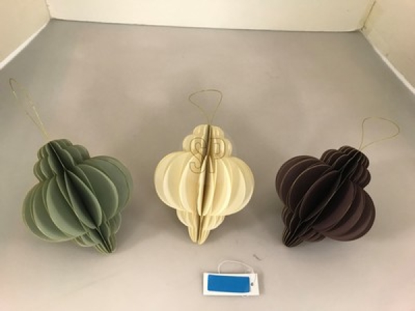 ORNAMENT PAPIER 15CM 3ASS HANG