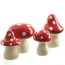 Pilz, 2 sort., rot/WEIßglasie