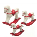 Schaukelpferd, rot/WEIß, 14 cm